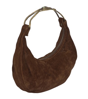 Lot 155 - A Valentino Garavani brown suede hobo bag early 2000s