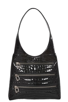 Lot 111 - A Gucci by Tom Ford croc-embossed patent leather shoulder bag, circa 2000