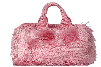 Lot 121 - A Prada pink raffia tote, 2010s