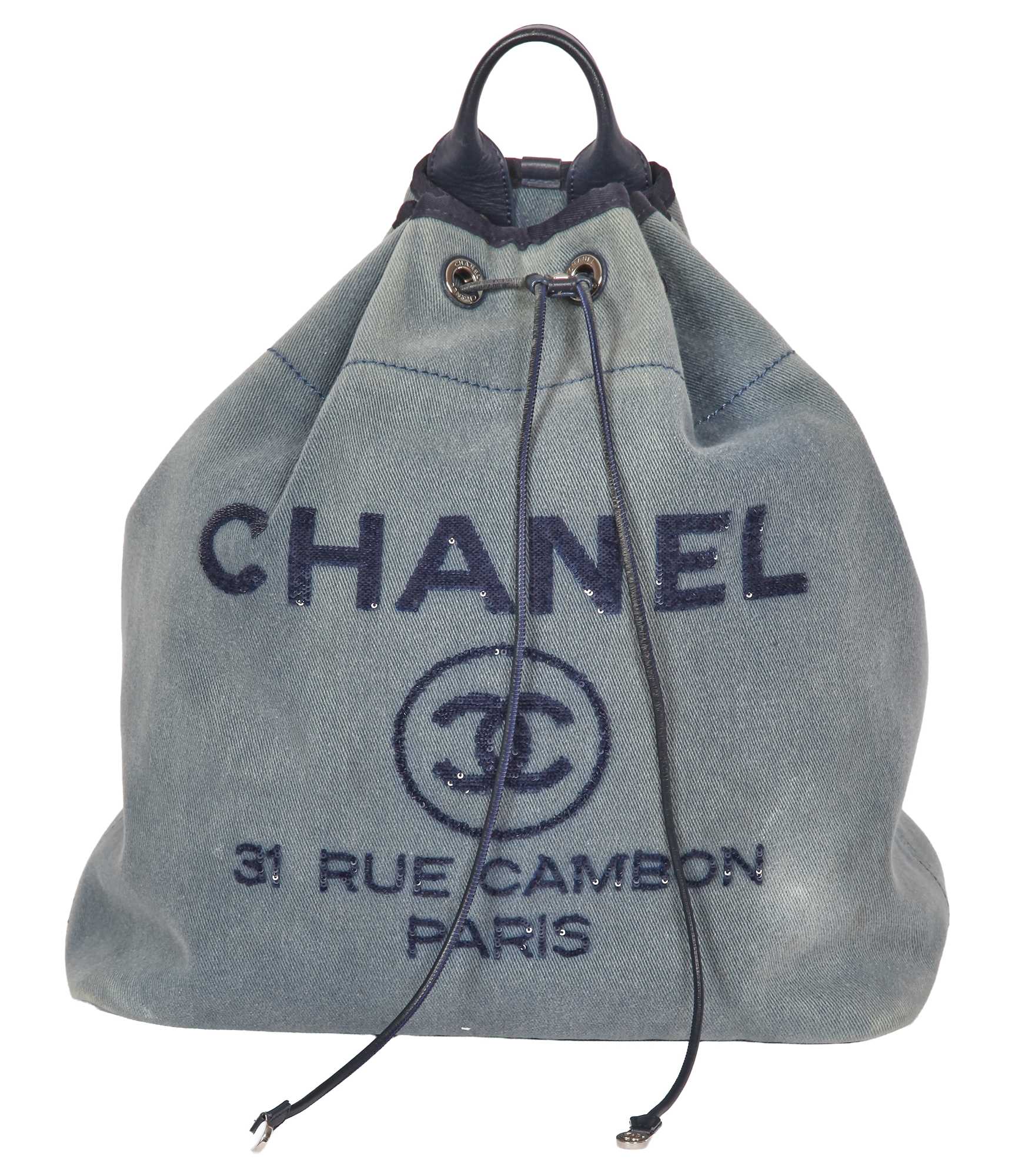 Lot 2 - A Chanel blue denim Deauville Large backpack, 2017-18