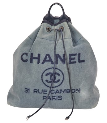 Lot 2 - A Chanel blue denim Deauville Large backpack, 2017-18
