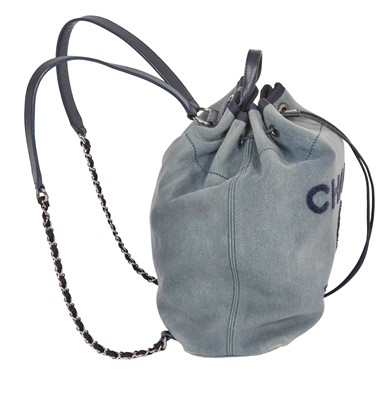 Lot 2 - A Chanel blue denim Deauville Large backpack, 2017-18