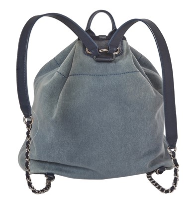 Lot 2 - A Chanel blue denim Deauville Large backpack, 2017-18