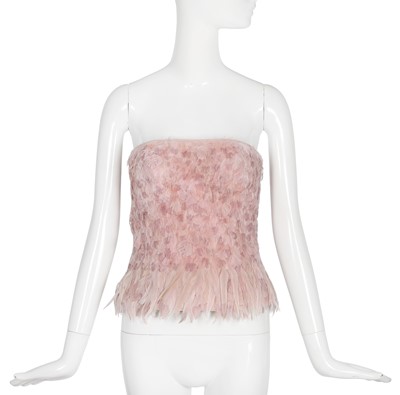 Lot 114 - A Tom Ford pink feather bustier, 2010s