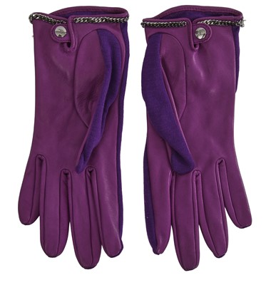 Lot 64 - A pair of Chanel by Karl Lagerfeld purple leather gloves, 2000s