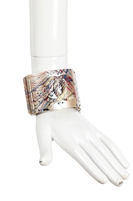 Lot 24 - A Chanel by Karl Lagerfeld 'paint-splatter' cuff, Autumn-Winter 2013-14