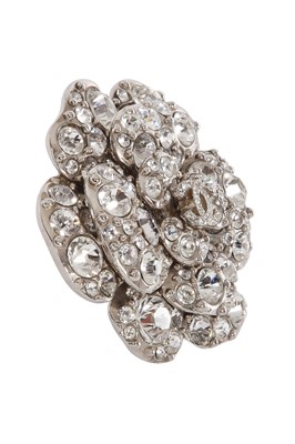 Lot 32 - A Chanel by Karl Lagerfeld rhinestone camellia brooch, 2011
