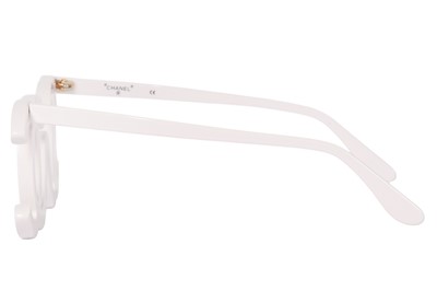 Lot 82 - A pair of Chanel by Karl Lagerfeld white plastic glasses, Autumn-Winter 1994-95