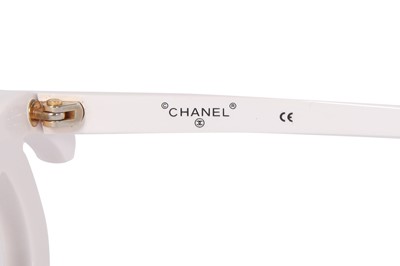 Lot 82 - A pair of Chanel by Karl Lagerfeld white plastic glasses, Autumn-Winter 1994-95