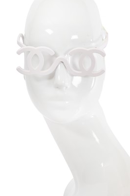 Lot 82 - A pair of Chanel by Karl Lagerfeld white plastic glasses, Autumn-Winter 1994-95
