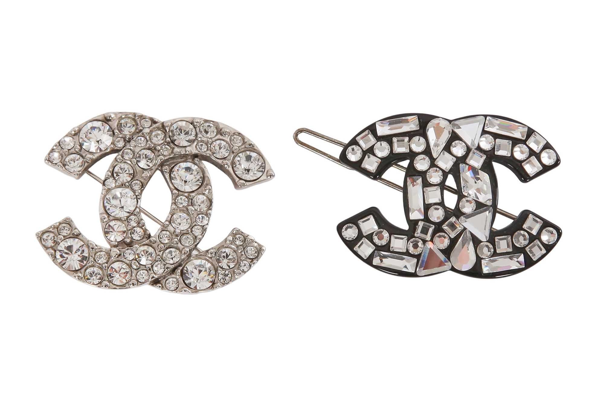 Lot 41 - A Chanel by Karl Lagerfeld 'CC' rhinestone-set brooch, 2010