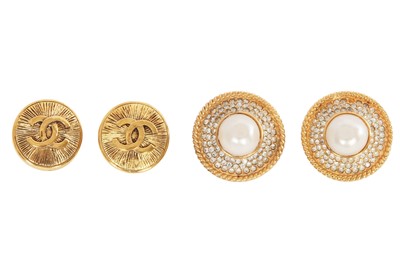 Lot 85 - Two pairs of Chanel by Karl Lagerfeld earrings, 1980s