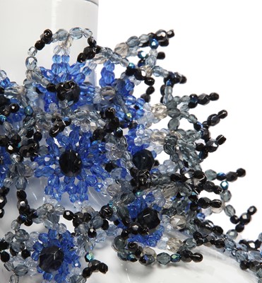 Lot 74 - A Chanel by Vanessa Seward black and blue beaded jewellery set, Autumn-Winter 1998-99