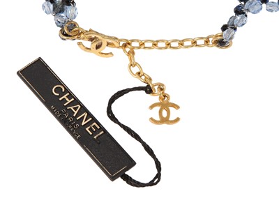 Lot 74 - A Chanel by Vanessa Seward black and blue beaded jewellery set, Autumn-Winter 1998-99