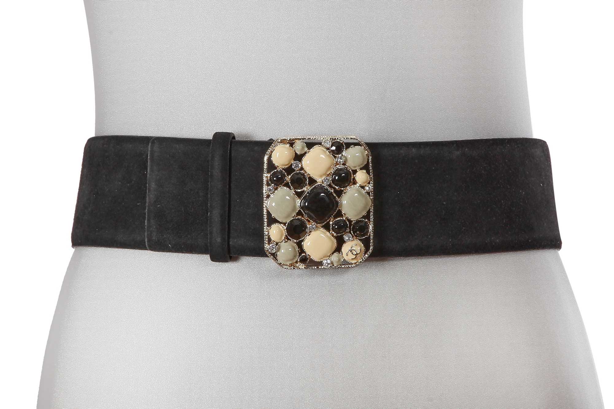 Lot 54 - A Chanel by Karl Lagerfeld black suede belt, Autumn-Winter 2008-09