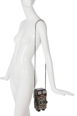 Lot 8 - A Chanel by Karl Lagerfeld black plexiglass and strass robot minaudière, Spring-Summer 2017