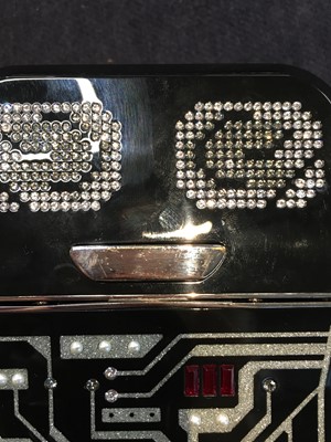 Lot 8 - A Chanel by Karl Lagerfeld black plexiglass and strass robot minaudière, Spring-Summer 2017