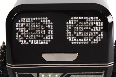 Lot 8 - A Chanel by Karl Lagerfeld black plexiglass and strass robot minaudière, Spring-Summer 2017