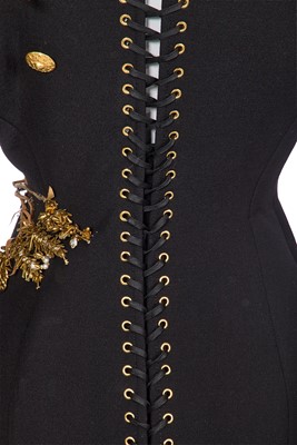 Lot 89 - A fine Schiaparelli haute couture by Daniel Roseberry embellished black wool coat-dress, Autumn-Winter 2022-23