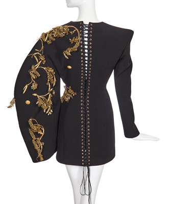 Lot 89 - A fine Schiaparelli haute couture by Daniel Roseberry embellished black wool coat-dress, Autumn-Winter 2022-23