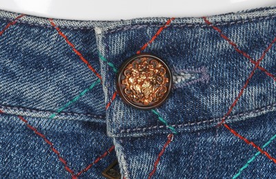 Lot 63 - A pair of Chanel by Karl Lagerfeld lattice-stitched denim jeans, Spring-Summer 2005