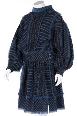 Lot 337 - An early Issey Miyake black and blue woollen...