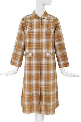 Lot 5 - A Comme des Garçons brown and blue tartan cotton dress, 1970s