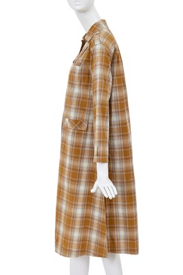Lot 5 - A Comme des Garçons brown and blue tartan cotton dress, 1970s
