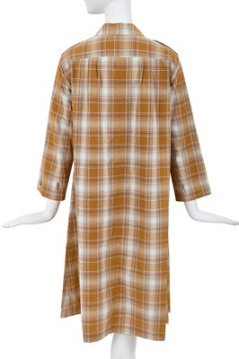 Lot 5 - A Comme des Garçons brown and blue tartan cotton dress, 1970s