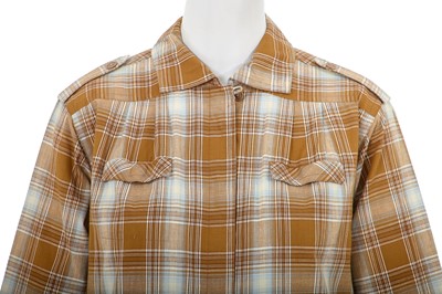 Lot 5 - A Comme des Garçons brown and blue tartan cotton dress, 1970s