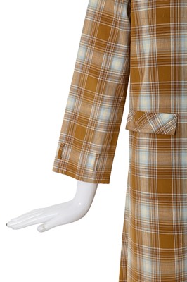 Lot 5 - A Comme des Garçons brown and blue tartan cotton dress, 1970s