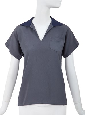 Lot 7 - A Comme des Garçons steel blue crêpe top, 1970s