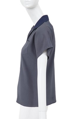 Lot 7 - A Comme des Garçons steel blue crêpe top, 1970s