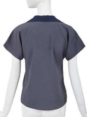 Lot 7 - A Comme des Garçons steel blue crêpe top, 1970s