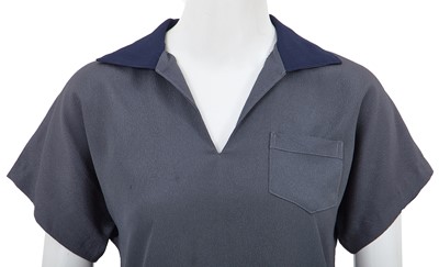 Lot 7 - A Comme des Garçons steel blue crêpe top, 1970s