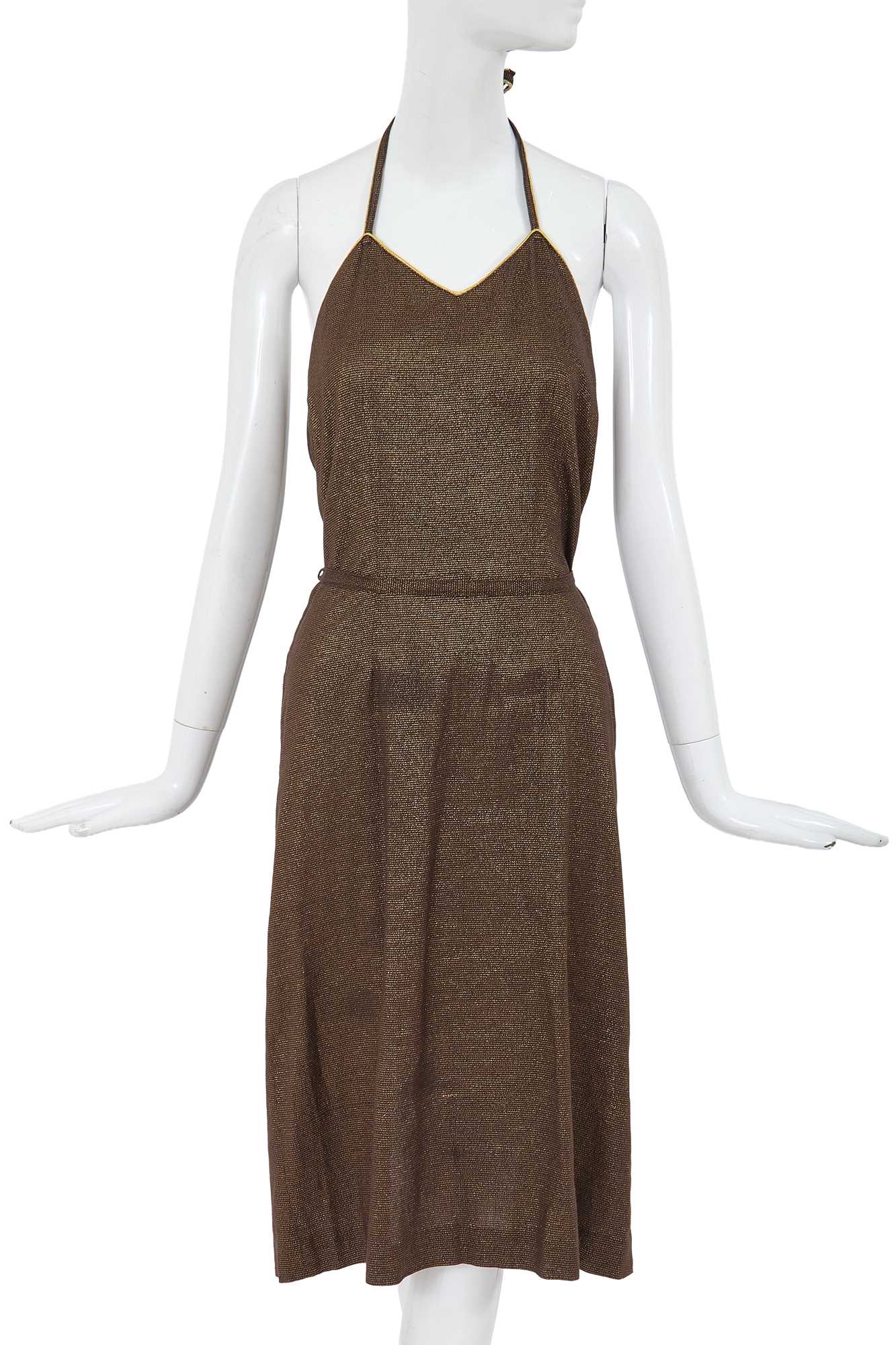 Lot 8 - A Comme des Garçons black and gold dress, 1970s