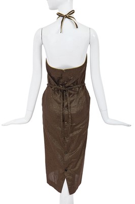 Lot 8 - A Comme des Garçons black and gold dress, 1970s