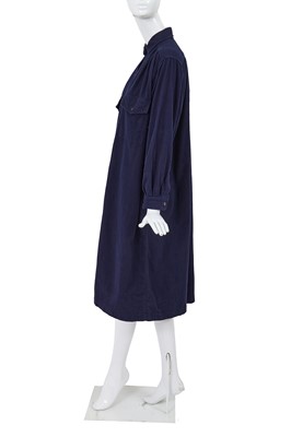 Lot 12 - A Comme des Garçons blue cotton moleskin shirt-dress, 1970s