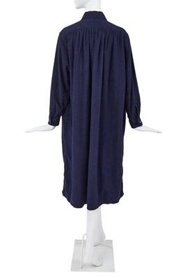 Lot 12 - A Comme des Garçons blue cotton moleskin shirt-dress, 1970s