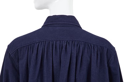 Lot 12 - A Comme des Garçons blue cotton moleskin shirt-dress, 1970s