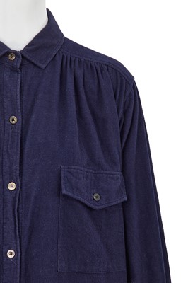 Lot 12 - A Comme des Garçons blue cotton moleskin shirt-dress, 1970s