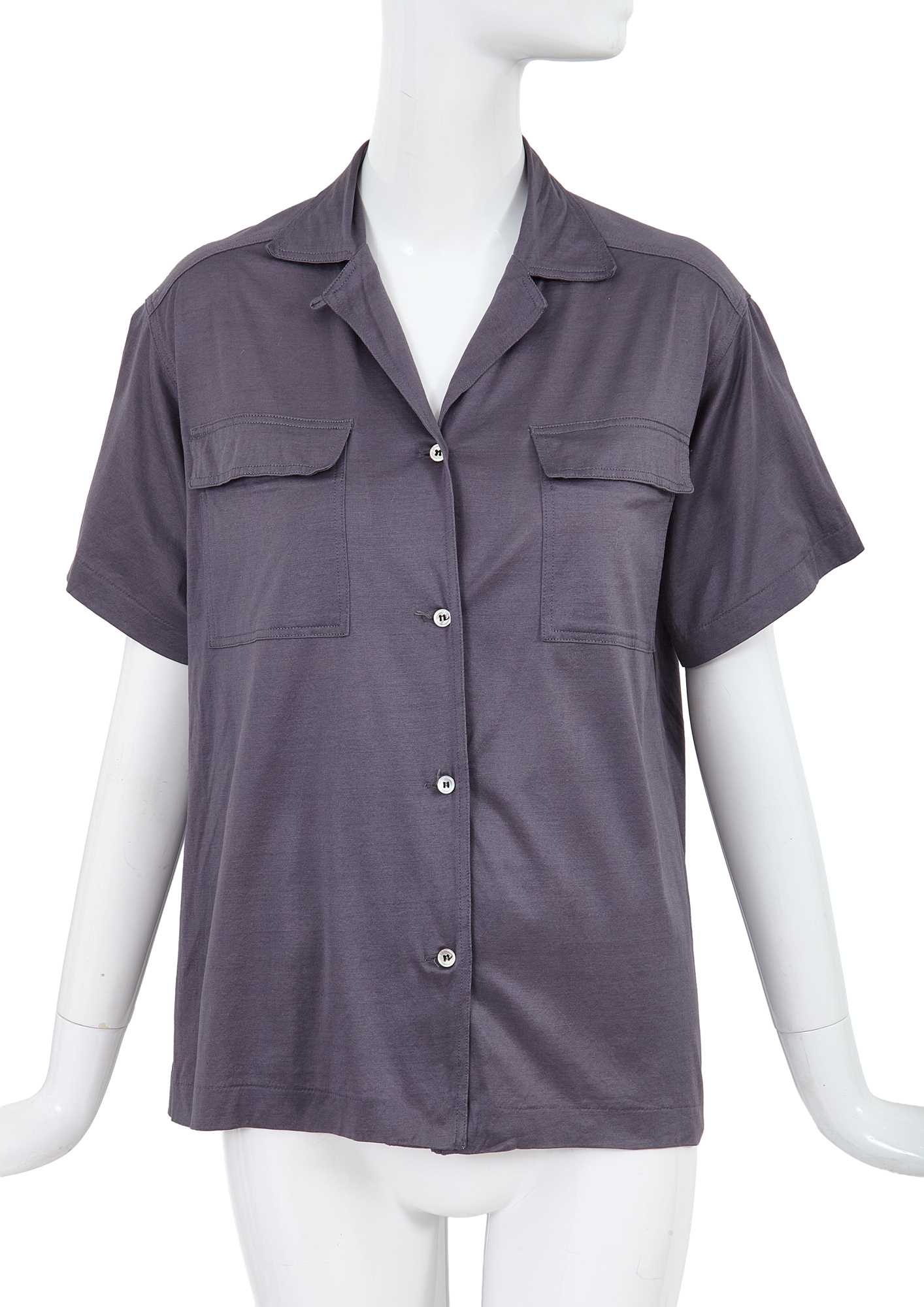 Lot 13 - A Comme des Garçons grey cotton blouse, 1970s