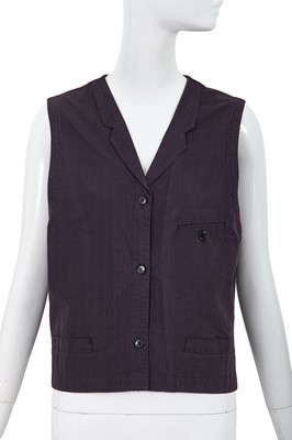Lot 15 - A Comme des Garçons ink blue cotton waistcoat, 1970s