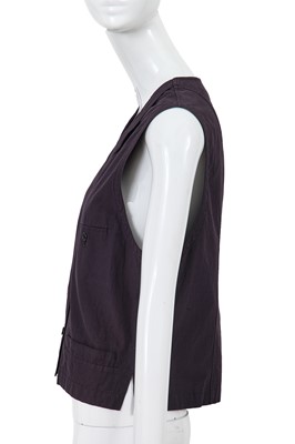 Lot 15 - A Comme des Garçons ink blue cotton waistcoat, 1970s