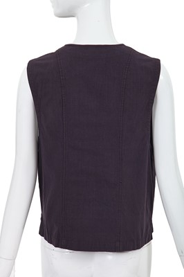 Lot 15 - A Comme des Garçons ink blue cotton waistcoat, 1970s
