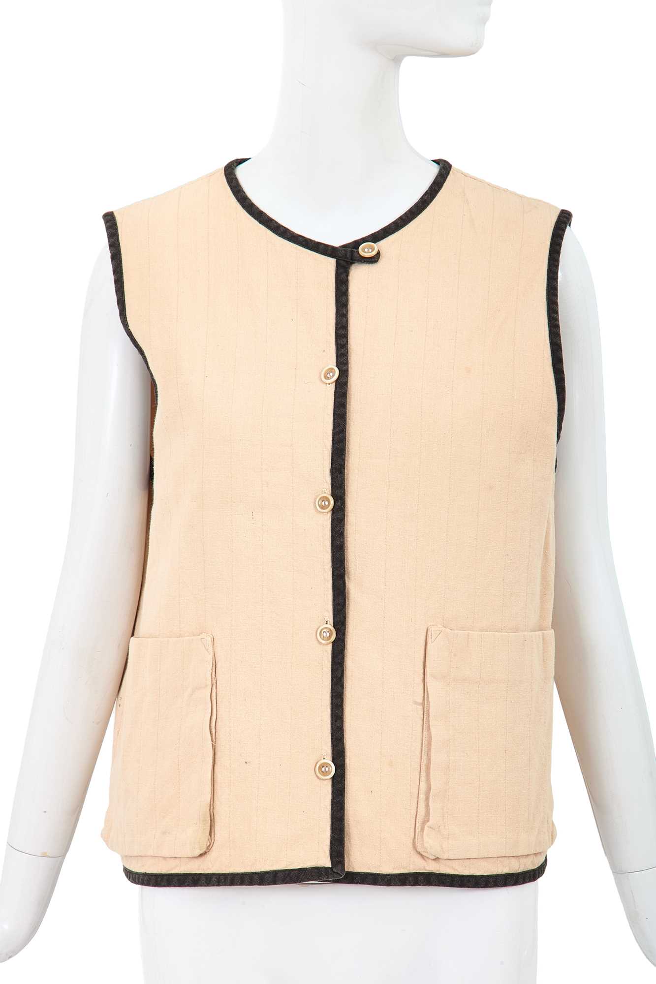 Lot 16 - A Comme des Garçons ecru cotton waistcoat, 1970s