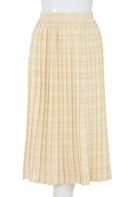 Lot 17 - A Comme des Garçons white and beige checked cotton ensemble, 1970s