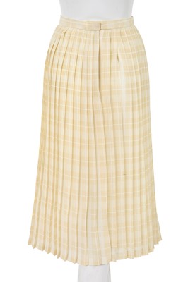 Lot 17 - A Comme des Garçons white and beige checked cotton ensemble, 1970s