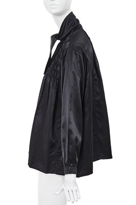 Lot 46 - A Comme des Garçons black satin smock, ‘Indigo Dye and Twist’ collection, Spring-Summer 1982