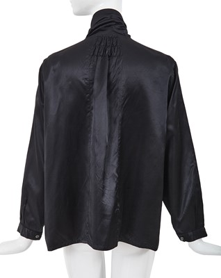 Lot 46 - A Comme des Garçons black satin smock, ‘Indigo Dye and Twist’ collection, Spring-Summer 1982